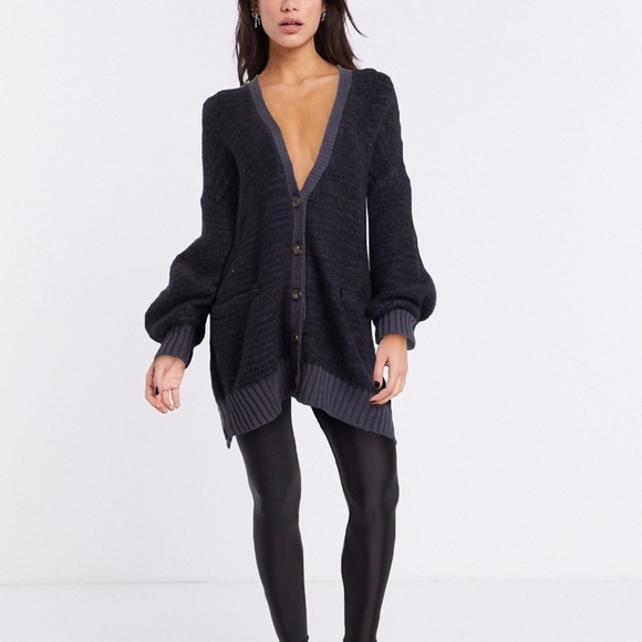 Free People Jackets & Blazers - FREE PEOPLE home town volume sleeve cardi sz L!!